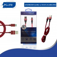 PG-270 ANDROID 3.1AMPER  USB USB DATA KABLO