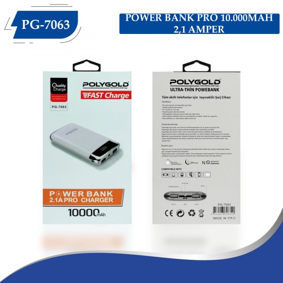 PG-7063 PRO POWER BANK 10000MAH (2,1 QUALTY ŞARZ)