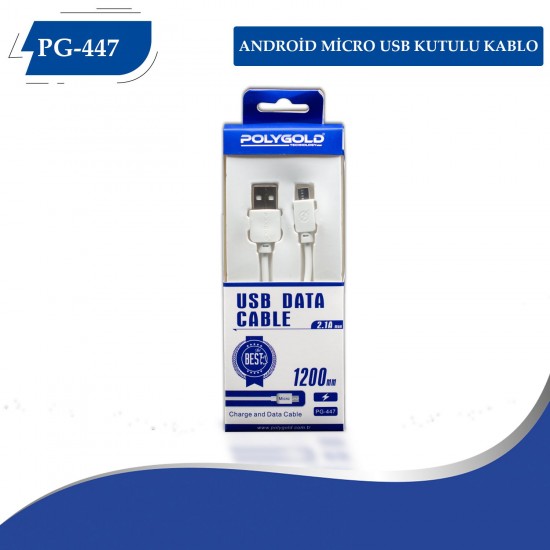 PG-447 2.1A Micro USB Kutulu Kablo